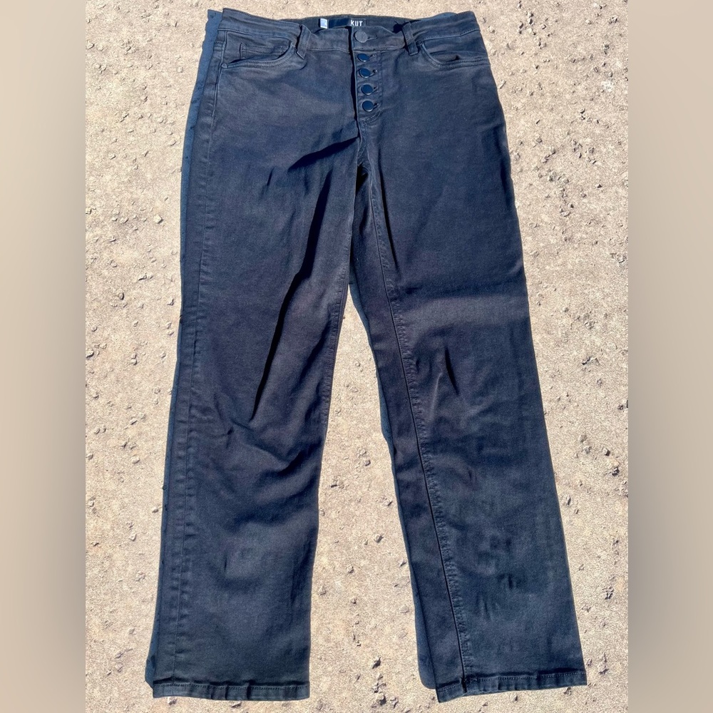 Kut from the Kloth black exposed button denim